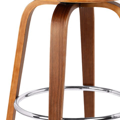 26" Cream Faux Leather Backless Modern Swivel Bar