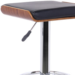 26" Black Faux Leather Chrome Finished Bar Stool