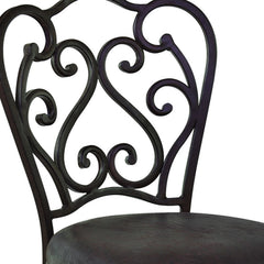 26" Dark Espresso Scroll Back Metal Swivel Bar Stool