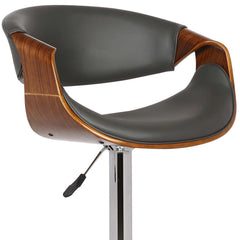 Mod Adjustable Grey Faux Leather Swivel Bar Stool